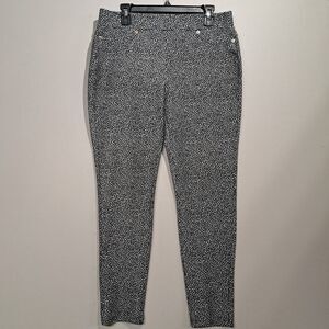 Michael Kors Pants Pull-On Ankle Black Animal Print Womens Large